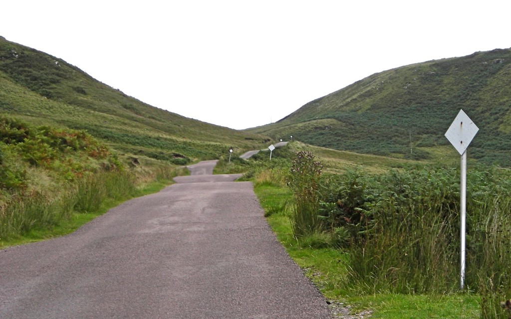 Passing places on a single-track road on Ardnamurchan.